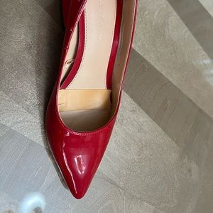 Red Zara block heel shoes size 37